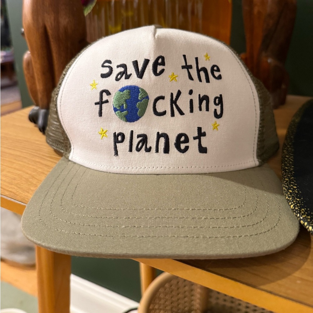 CHNGE Olive Green Save the Planet Trucker Hat